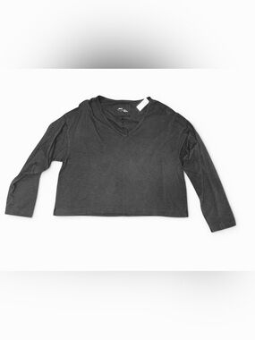 NWT aerie Black V-Neck Long Sleeve Cropped Tee